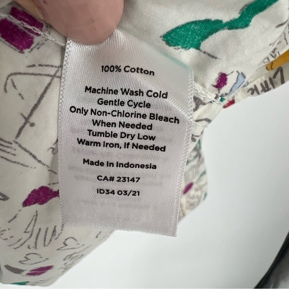 NYC DOODLE COTTON BUTTON FRONT SHIRT Talbots Plus Size XL Petite - Picture 7 of 16